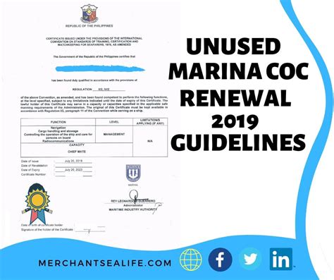 marina requirements for renewal of coc for master|Marina Memorandum Circular No. SC.